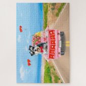 シュナウザードグバレンタインズデイトラックハート ジグソーパズル (縦)