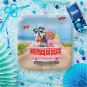 シュナウザードグバレンタインズデイトラックハート ペーパープレート (パーティー)