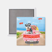 シュナウザードグバレンタインズデイトラックハート マグネット (正面/裏面)