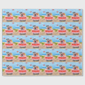 シュナウザードグバレンタインズデイトラックハート ラッピングペーパー (フラット)