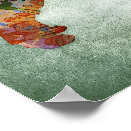 シュナウザードッグアートプリントフローラポスター ポスター (角)