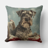 シュナウザードッグクリスマスフェスティバル クッション (正面)