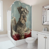 シュナウザードッグクリスマスフェスティバル シャワーカーテン (インサイチュ)