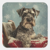 シュナウザードッグクリスマスフェスティバル スクエアシール (正面)