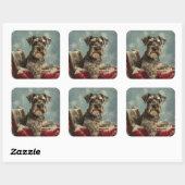 シュナウザードッグクリスマスフェスティバル スクエアシール (シート)