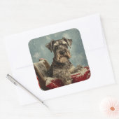 シュナウザードッグクリスマスフェスティバル スクエアシール (封筒)