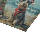 シュナウザードッグクリスマスヴィンテージビーチ カッティングボード (角)