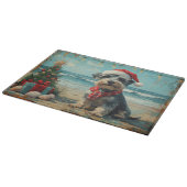 シュナウザードッグクリスマスヴィンテージビーチ カッティングボード (角)