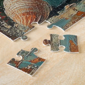 シュナウザードッグクリスマスヴィンテージビーチ ジグソーパズル (側面)