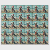 シュナウザードッグクリスマスヴィンテージビーチ ラッピングペーパー (フラット)