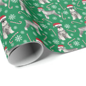 シュナウザードッグサンタポーズキュートクリスマス ラッピングペーパー (ロールコーナー)