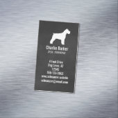 シュナウザードッグシルエットチョークボードスタイル垂直 マグネット名刺 (インサイチュ)