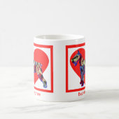 シュナウザードッグシルエットヴァレンティーンズデイ赤いハート コーヒーマグカップ (中央)