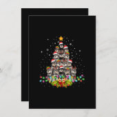 シュナウザードッグズツリークリスマスセータークリスマスペット サンキューカード (正面/裏面)