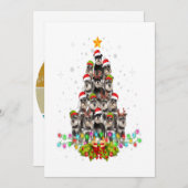 シュナウザードッグズツリークリスマスセータークリスマスペット シーズンカード (正面/裏面)