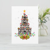 シュナウザードッグズツリークリスマスセータークリスマスペット シーズンカード (スタンド正面)