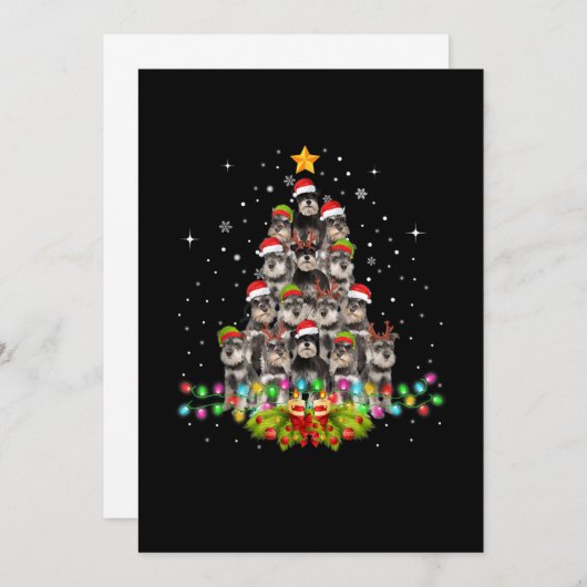 シュナウザードッグズツリークリスマスセータークリスマスペット 案内状 (正面/裏面)