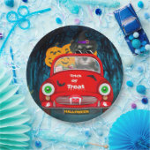 シュナウザードッグドライビングカーホラーハロウィーン ペーパープレート (パーティー)