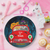 シュナウザードッグドライビングカーホラーハロウィーン ペーパープレート (パーティー)