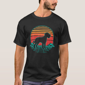 シュナウザードッグパピーレトロヴィンテージサンセット Tシャツ