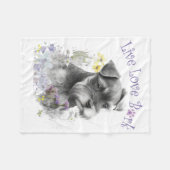 シュナウザードッグママフローラ フリースブランケット (正面(横))