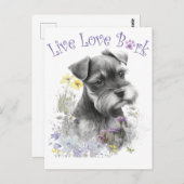 シュナウザードッグママフローラ ポストカード (正面/裏面)