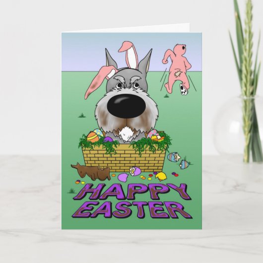 シュナウザーハッピーイースター シーズンカード (正面)