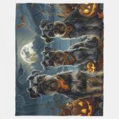 シュナウザーハロウィンおばけ フリースブランケット (正面)