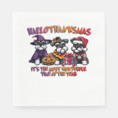 シュナウザーハロウィンサンクスギビングクリスマスクラシック スタンダードランチョンナプキン (正面)
