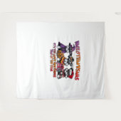 シュナウザーハロウィンサンクスギビングクリスマスクラシック タペストリー (正面(横))