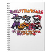 シュナウザーハロウィンサンクスギビングクリスマスクラシック ノートブック (正面)