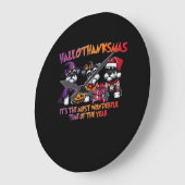 シュナウザーハロウィンサンクスギビングクリスマスクラシック ラージ壁時計 (傾斜)