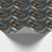 シュナウザーハロウィン不気味 ラッピングペーパー (角)