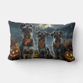 シュナウザーハロウィン不気味 ランバークッション (裏面)