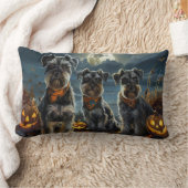 シュナウザーハロウィン不気味 ランバークッション (ブランケット)