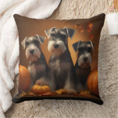 シュナウザーパピーオータムレッドデライトカボチャ クッション (ブランケット)