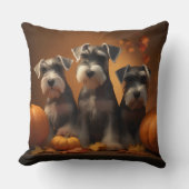 シュナウザーパピーオータムレッドデライトカボチャ クッション (正面)