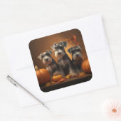 シュナウザーパピーオータムレッドデライトカボチャ スクエアシール (封筒)