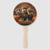 シュナウザーパピーオータムレッドデライトカボチャ ハンドファン (裏面)