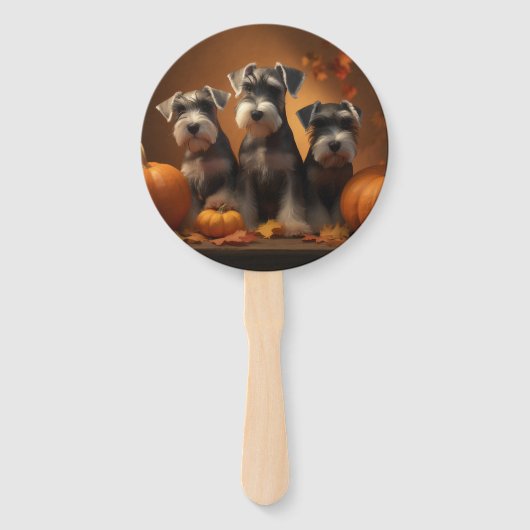 シュナウザーパピーオータムレッドデライトカボチャ ハンドファン (裏面)