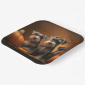 シュナウザーパピーオータムレッドデライトカボチャ ペーパープレート (傾斜あり)