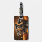 シュナウザーパピーオータムレッドデライトカボチャ ラゲッジタグ (裏面縦)