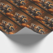 シュナウザーパピーオータムレッドデライトカボチャ ラッピングペーパー (角)