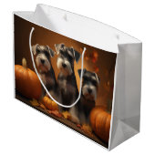 シュナウザーパピーオータムレッドデライトカボチャ ラージペーパーバッグ (裏面アングル)