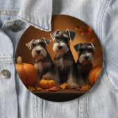 シュナウザーパピーオータムレッドデライトカボチャ 缶バッジ (インサイチュ)