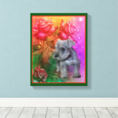 シュナウザーパピーファンタジーバラドッグアート キャンバスプリント (インサイチュ (ウッドフロア))