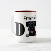 シュナウザーピーキングパーソナライズされたパパ ツートーンマグカップ (正面左)