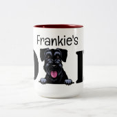 シュナウザーピーキングパーソナライズされたパパ ツートーンマグカップ (中央)