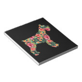 シュナウザーフラワーおもしろい犬シルエットフローラギフト ノートパッド (アングル)