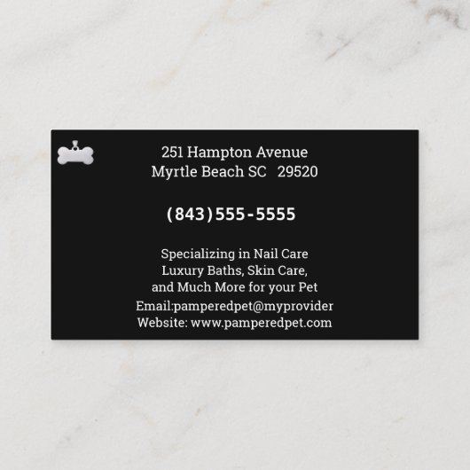 シュナウザーペットトリマー/獣医名刺 名刺 (裏面)